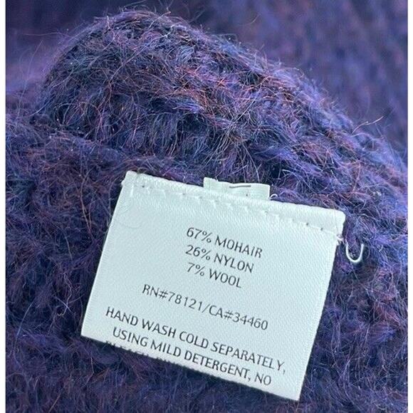 Eileen Fisher Purple Wool Open Cardigan Medium Chunky Sweater Mohair Cozycore - Picture 8 of 11